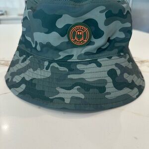 Ost Camouflage Bucket Hat with Orange Logo